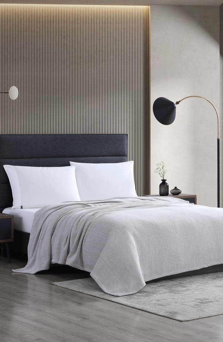 Vera Wang Chenille Piqué Blanket, Alternate, color,