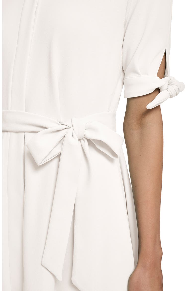 Tie Sleeve Crepe Shirtdress, Alternate, color, CREAM