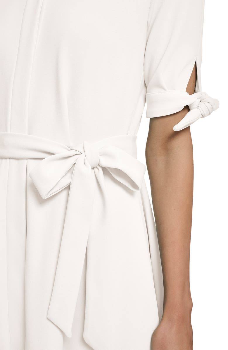 Calvin Klein Tie Sleeve Crepe Shirtdress, Alternate, color, Cream