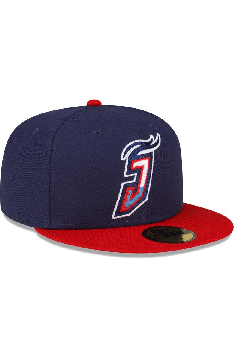 New Era Men's New Era Navy Jacksonville Jumbo Shrimp Authentic Collection Alternate Logo 59FIFTY Fitted Hat, Alternate, color, Navy