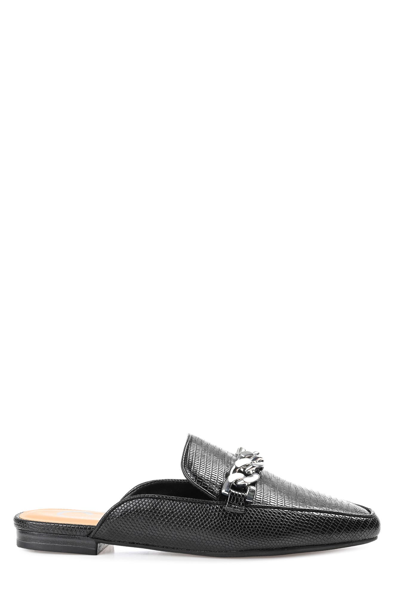Journee Collection Hazina Embossed Lizard Mule, Alternate, color, Black
