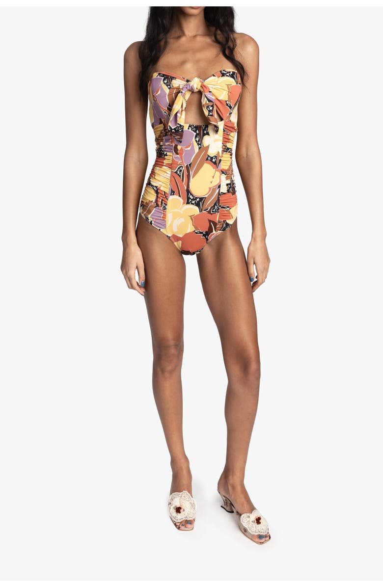 Anna Sui Desert Bloom Swimsuit, Main, color, Sunset Multi