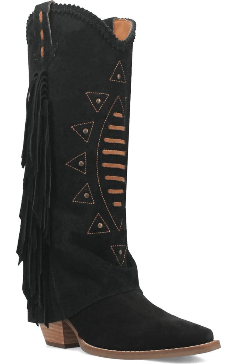 Dingo Spirit Trail Knee High Western Boot, Main, color, Black