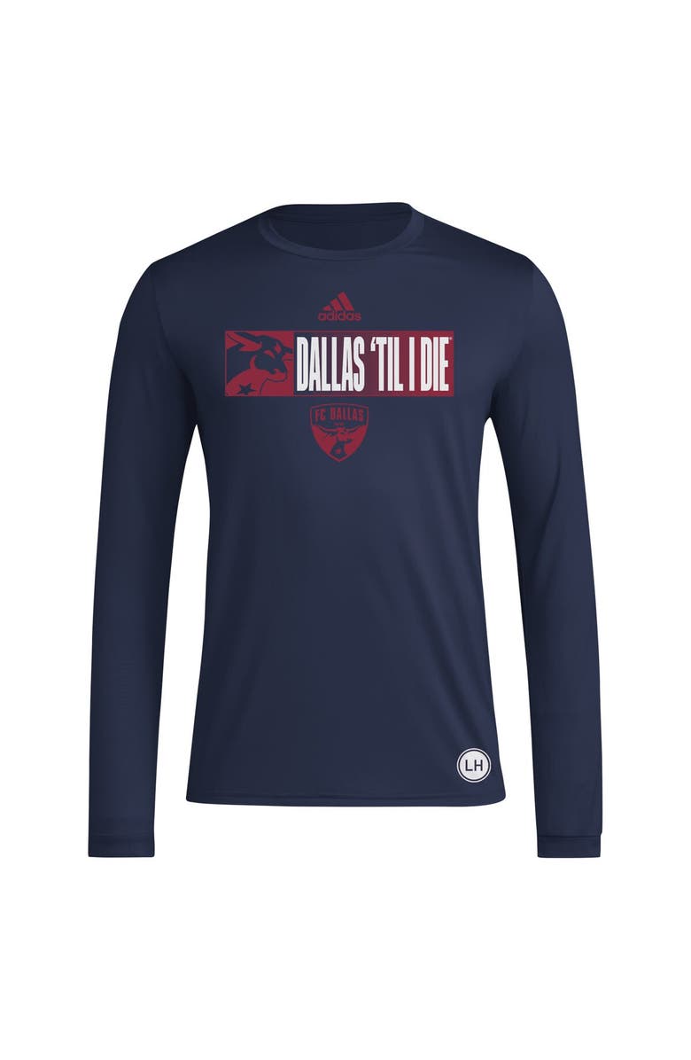 adidas Men's adidas Navy FC Dallas 2024 Jersey Hook AEROREADY Long Sleeve T-Shirt, Alternate, color, 