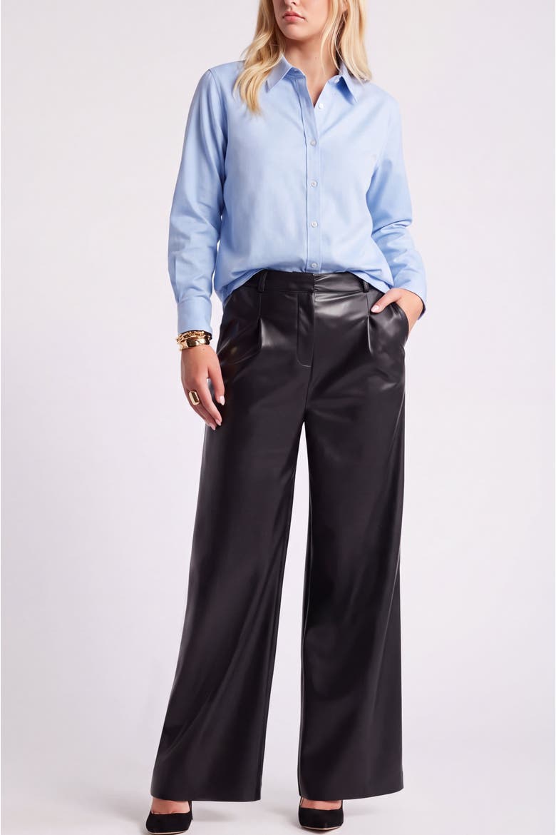 Tailored Long Sleeve Organic Cotton Button-Up Shirt, Alternate, color, Sky Blue