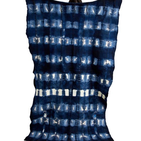 Adire Tye-Dye Lightweight Wool Throw Blanket