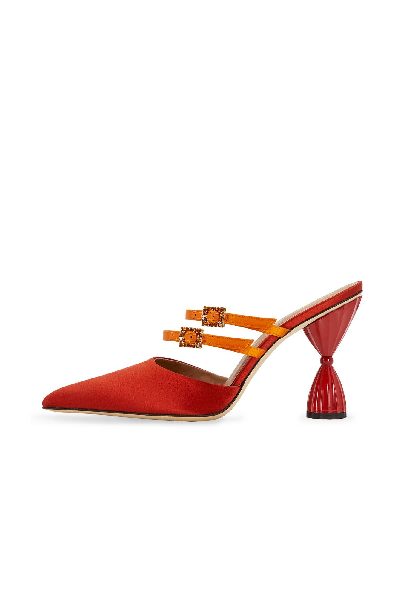 Lolita Pointy Toe Crystal Mule, Main, color, Sunset