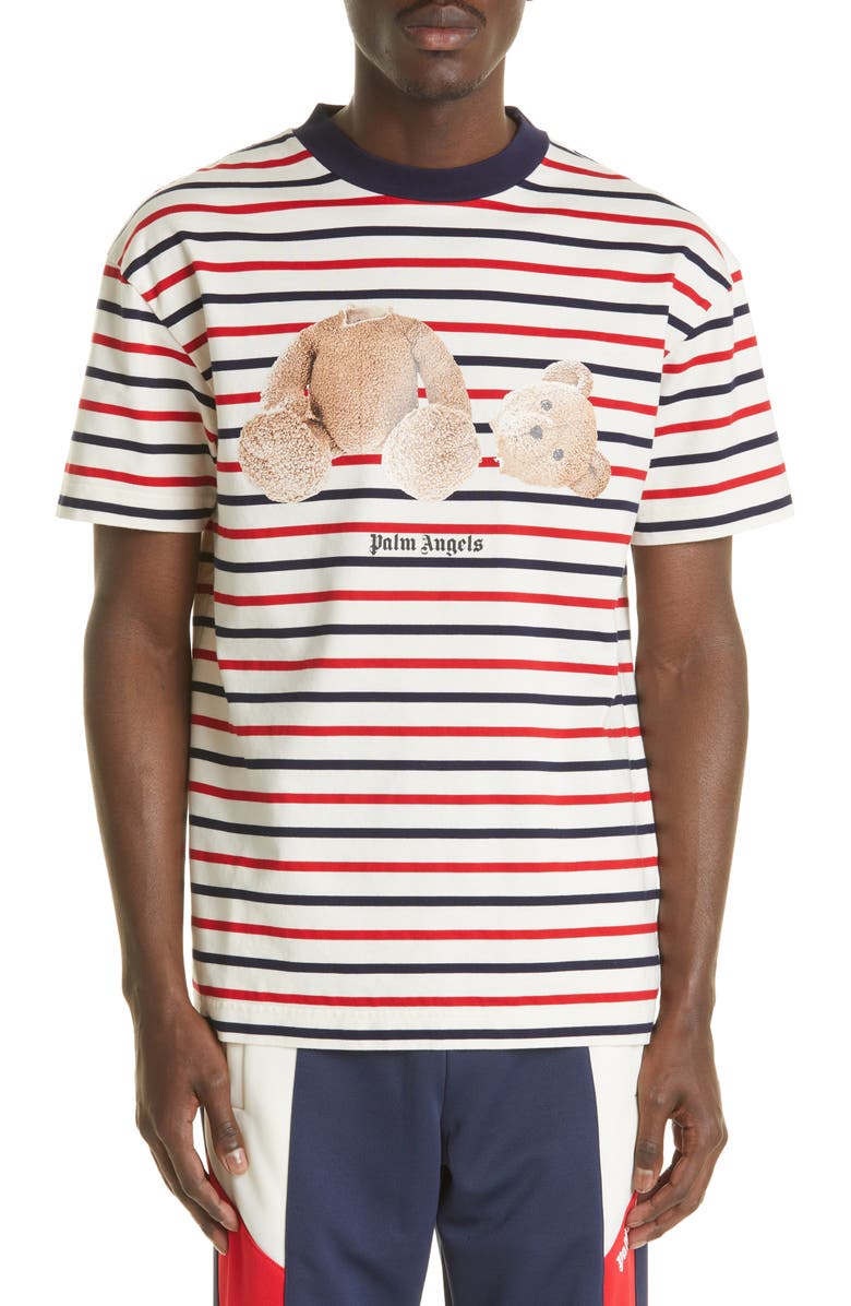 Palm Angels Classic Bear Stripe Graphic Tee, Main, color,