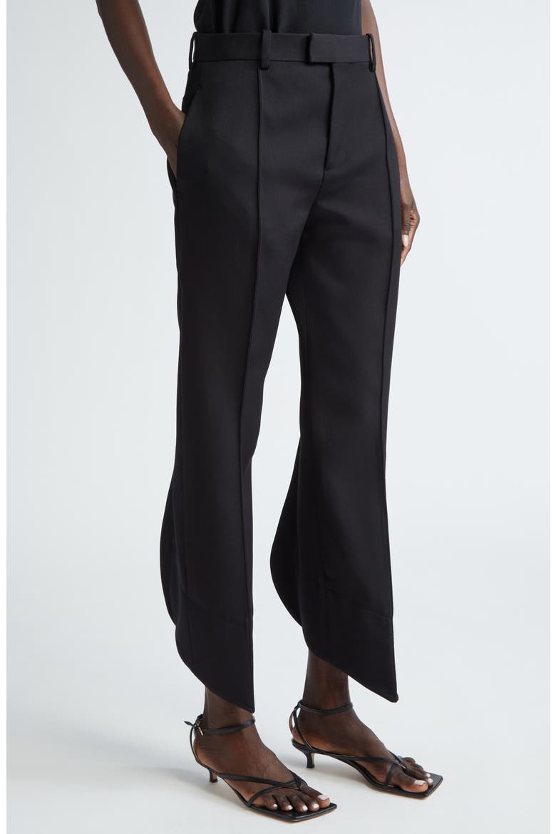 Sartorial Wide Leg Wool Twill Trousers, Alternate, color, BLACK