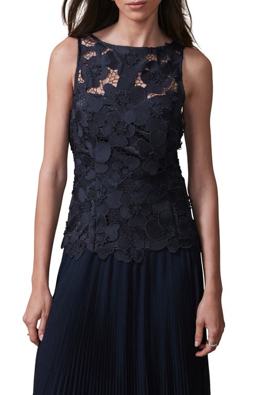 Mint Velvet Floral Applique Maxi Dress In Blue