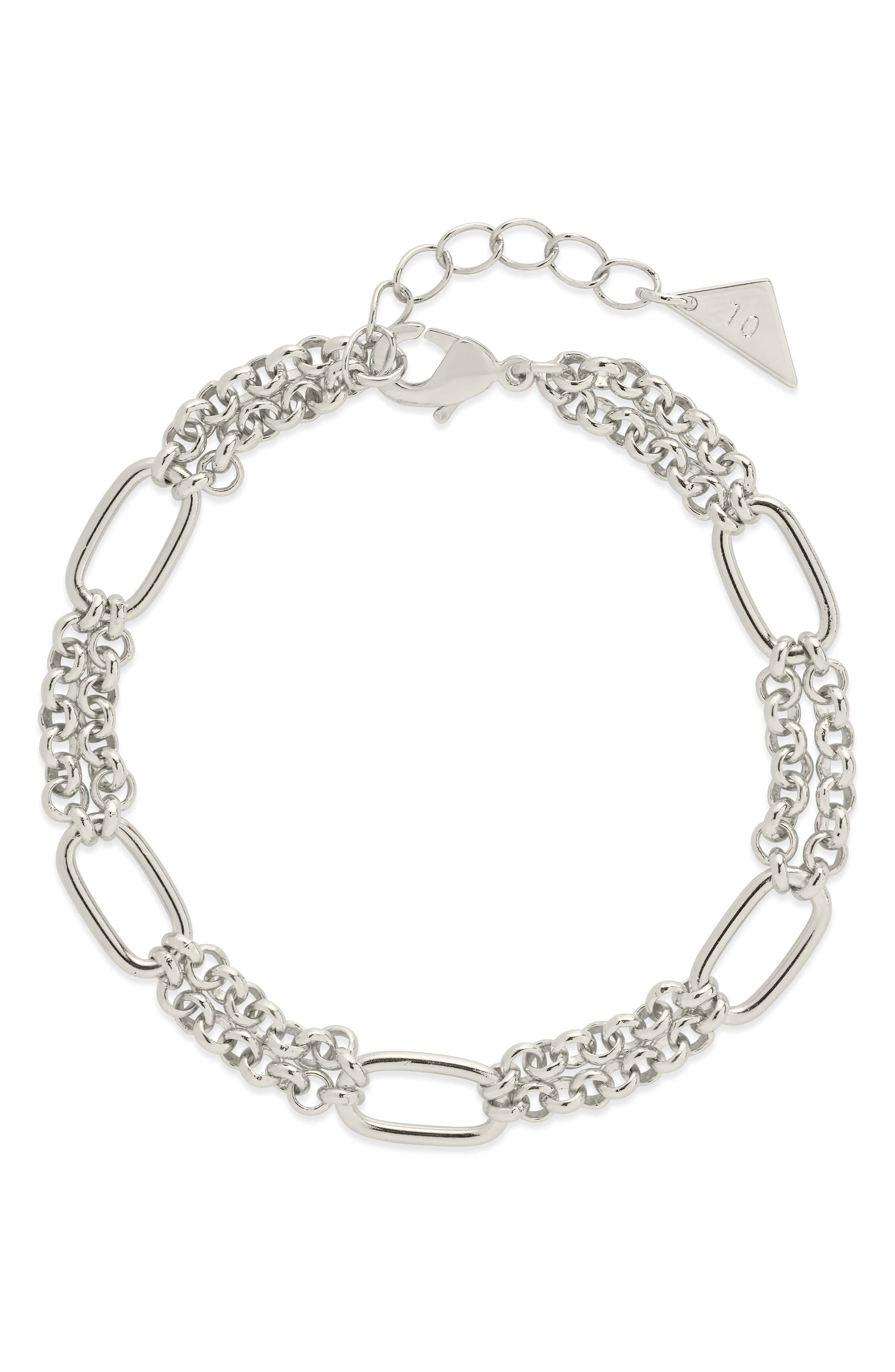 Sterling Forever Zenni Station Chain Bracelet