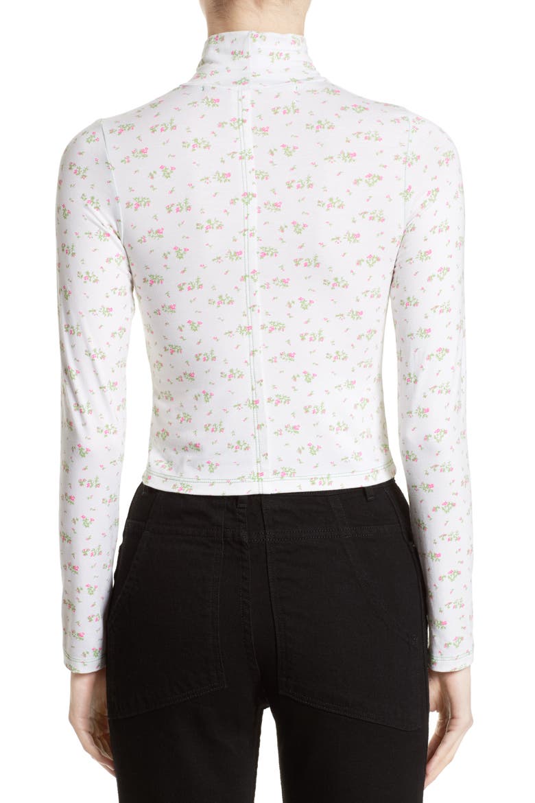 Lapped Baby Turtleneck, Alternate, color, PINK GREEN FLORAL