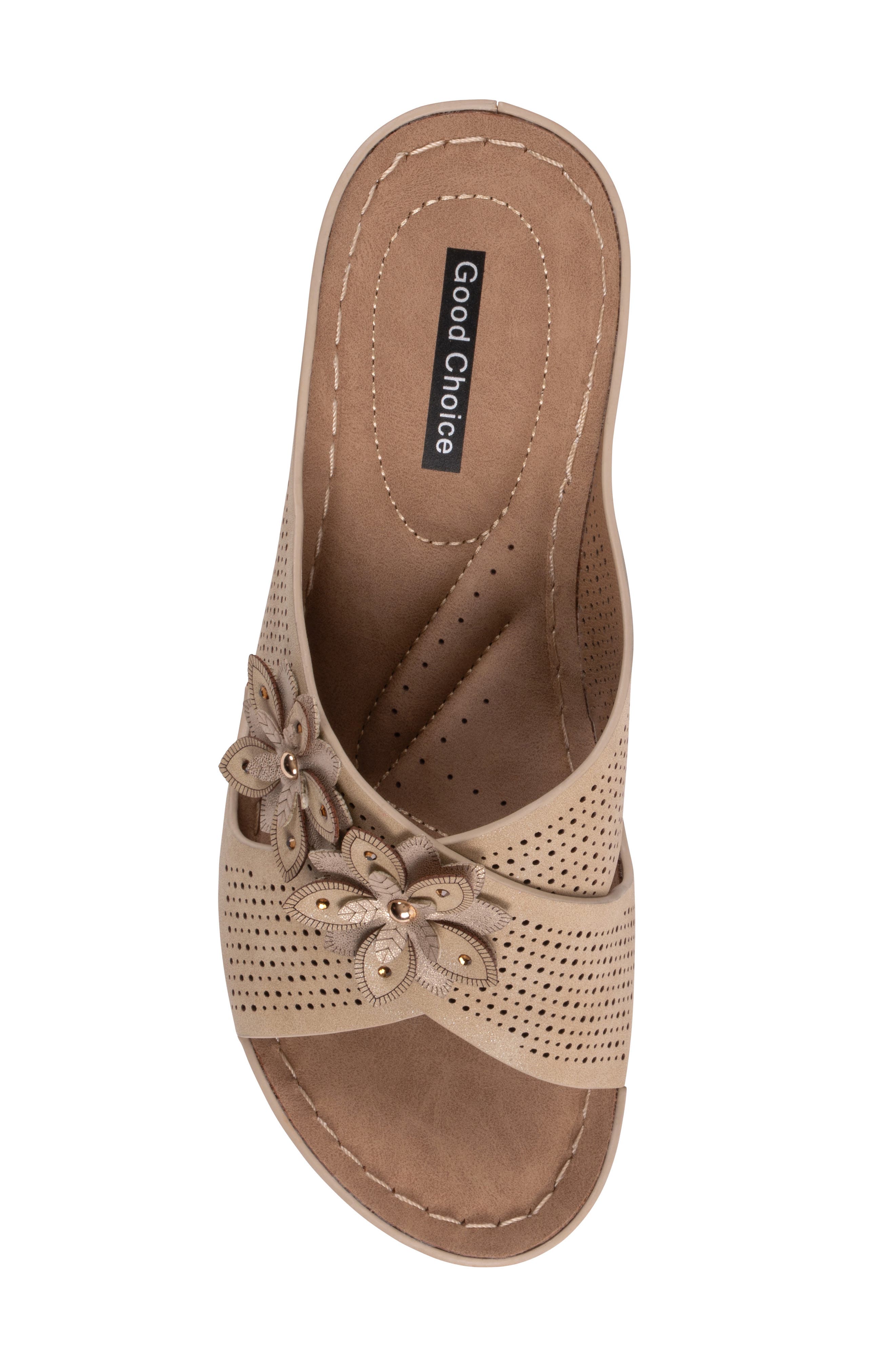 Nylie Platform Wedge Slide Sandal, Alternate, color, NATURAL