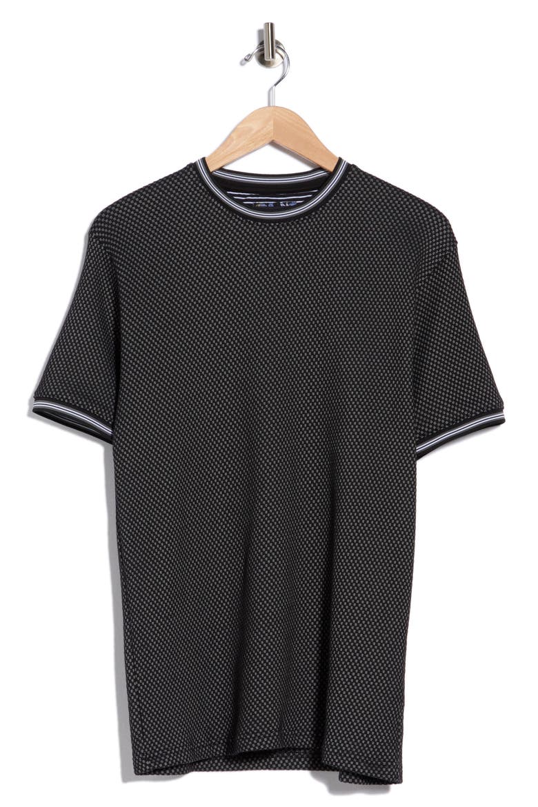 Textured Knit T-Shirt, Main, color, BLACK