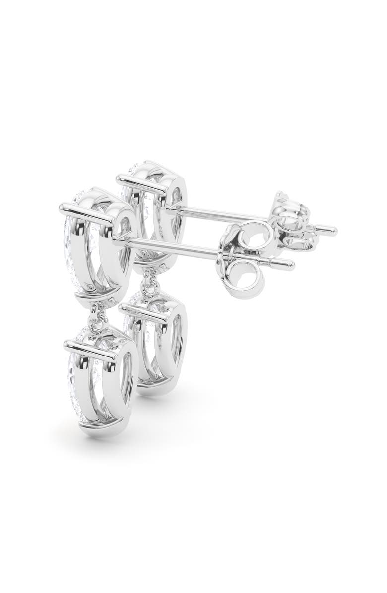 HauteCarat Lab Grown Diamond Twin Pear Cut Drop Earrings, Alternate, color, 18K White Gold