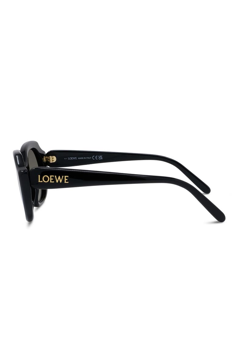 Slim 50mm Geometric Sunglasses, Alternate, color, SHINY BLACK / GRADIENT SMOKE