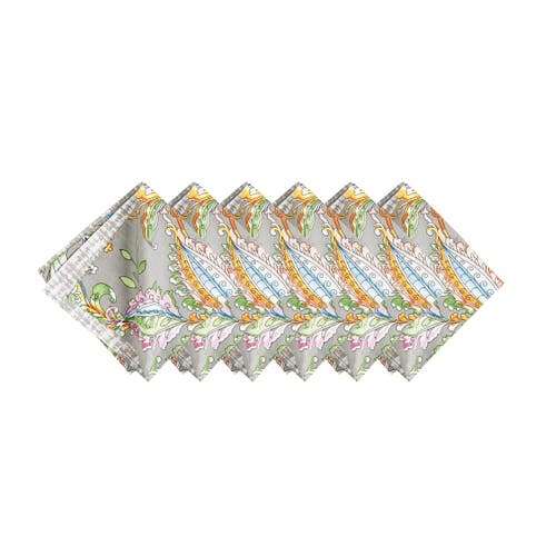 C & F Home C&f Home Frey Reversible Colorful Paisley Napkin Set Of 6 In Gray