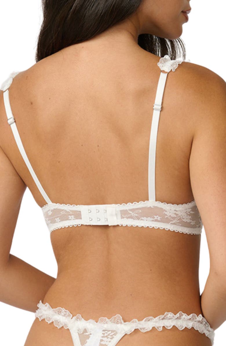 Kat The Label Lulu Ruffle Lace Trim Underwire Bra, Alternate, color, Ivory