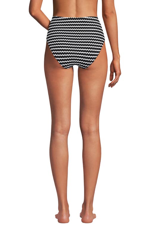 LANDS' END LANDS' END RIBBED SMOOTHING HIGH WAISTED BIKINI BOTTOMS 