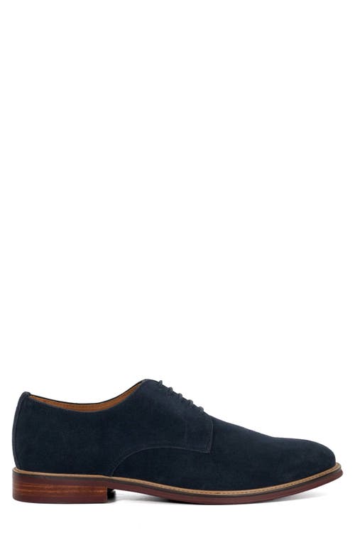 Dune London Stanley Suede Plain Toe Derby In Navy