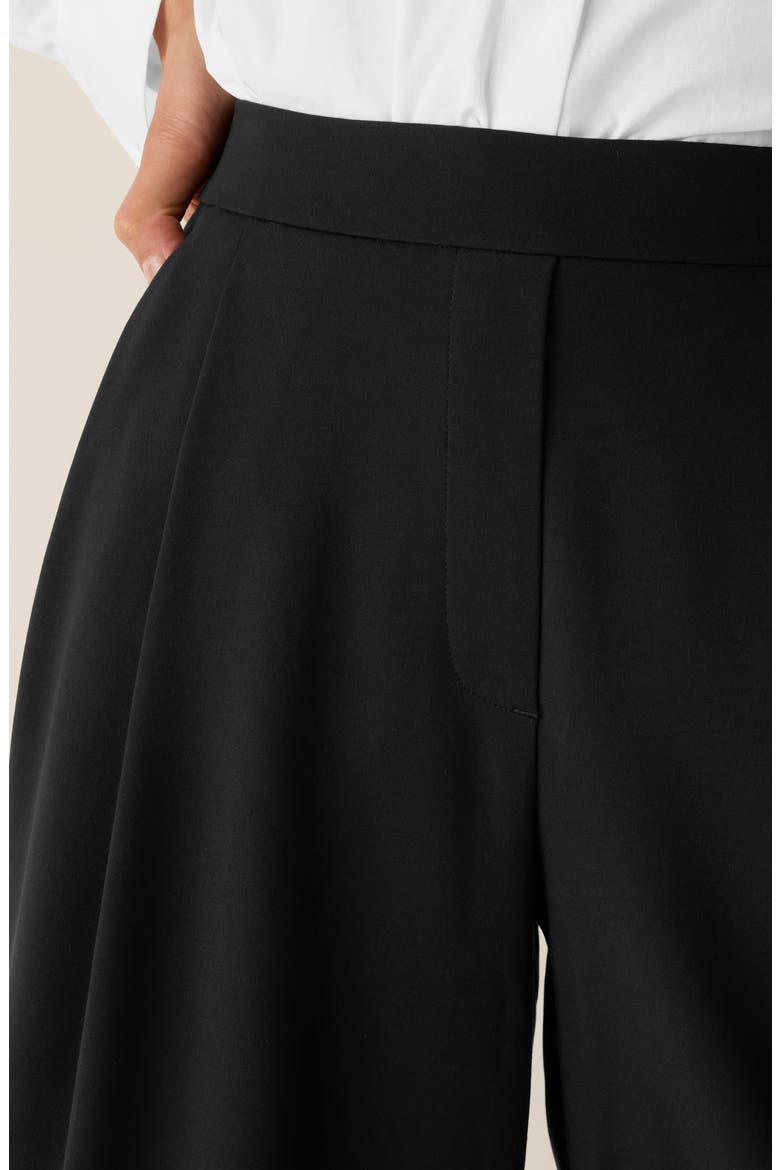 Pleated High Waist Wide Leg Shorts, Alternate, color, BLACK