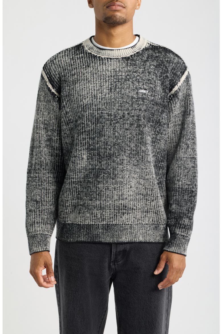 Spray Effect Sweater, Main, color, DARK BLACK MULTI