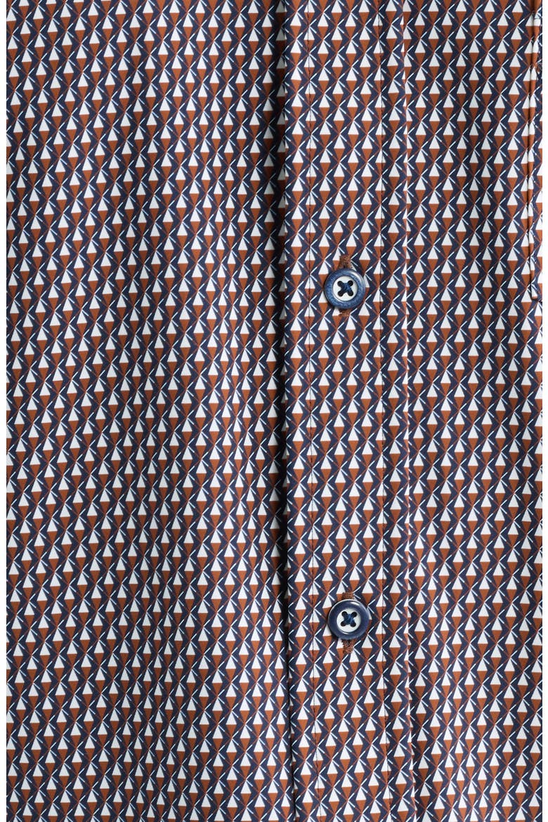 XC+™ Motion Microprint Knit Button-Up Shirt, Alternate, color, RUST/ NAVY STACKED TRIANGLE