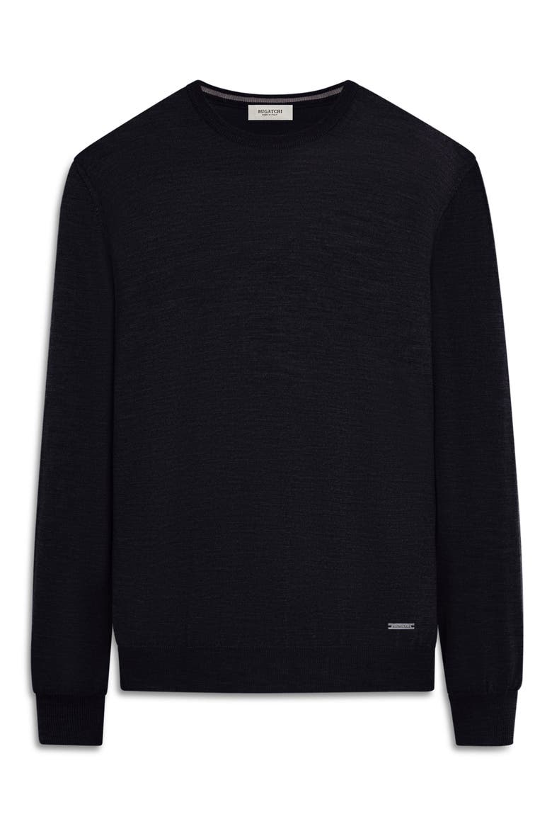 Scott Crewneck Merino Wool Sweater, Alternate, color, BLACK
