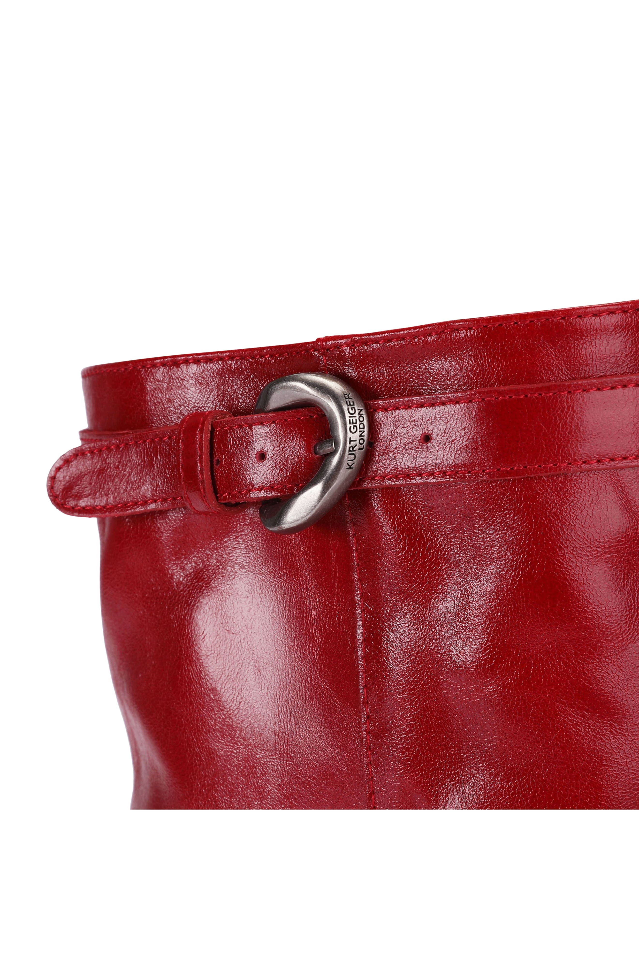 Opera Leather Boot, Alternate, color, RED
