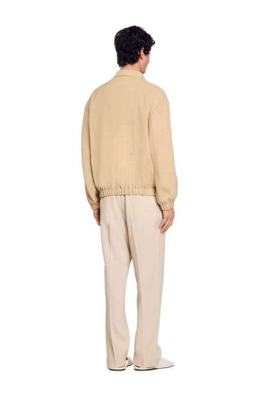 Sandro Zip-up Jacket In Oats