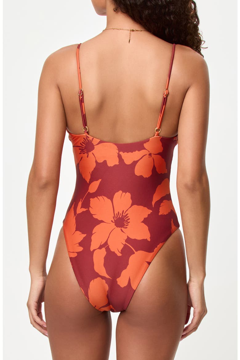 Piper Classic Keyhole One-Piece Swimsuit, Alternate, color, COCOBOLO