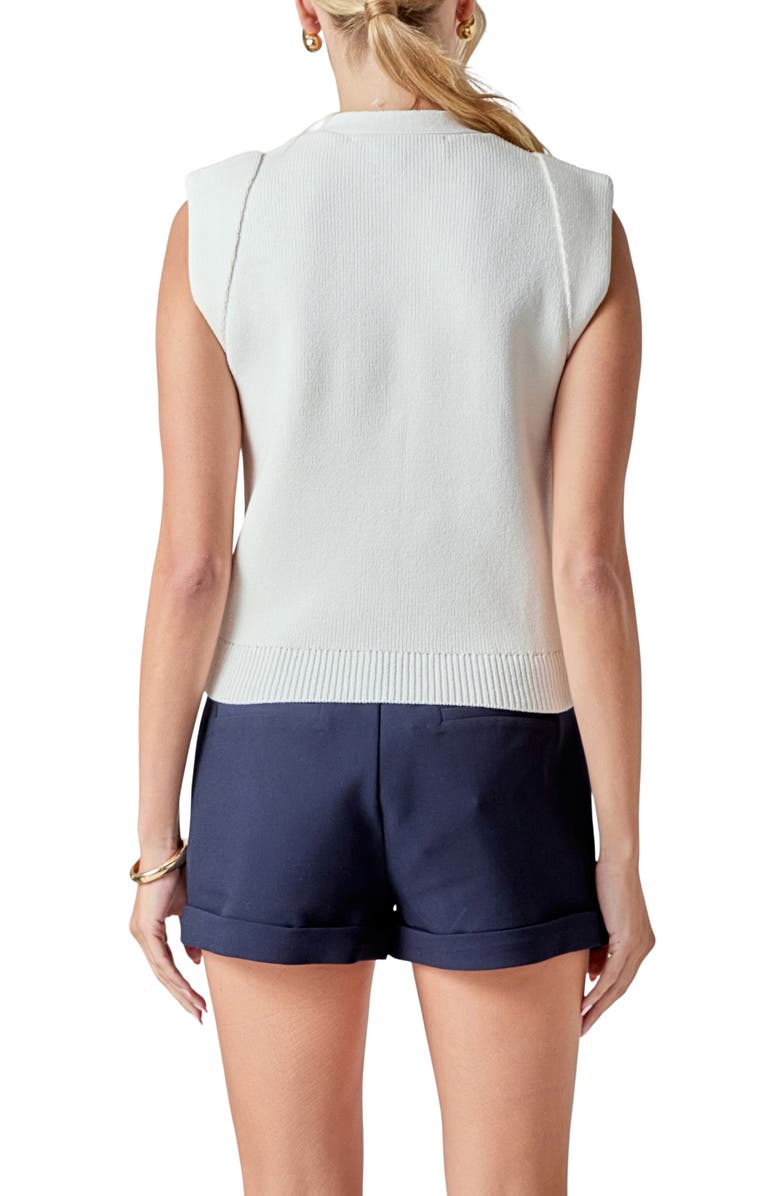 Endless Rose Button Sweater Vest, Alternate, color, Cream