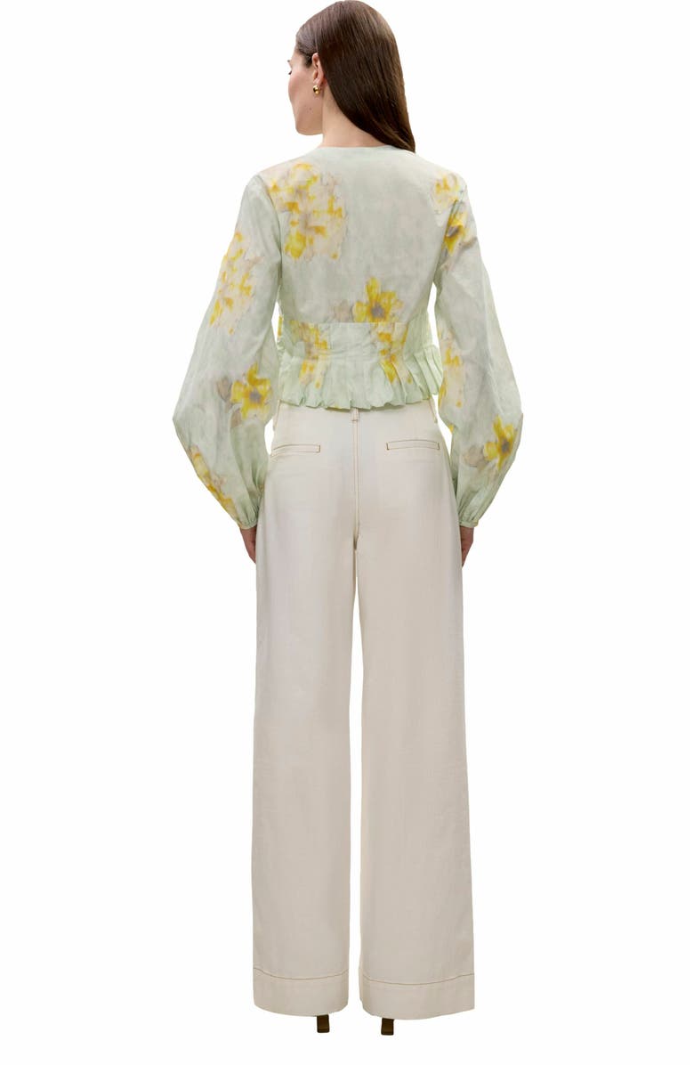 Rebecca Taylor Yara Poplin Blouse, Alternate, color, Sage Combo