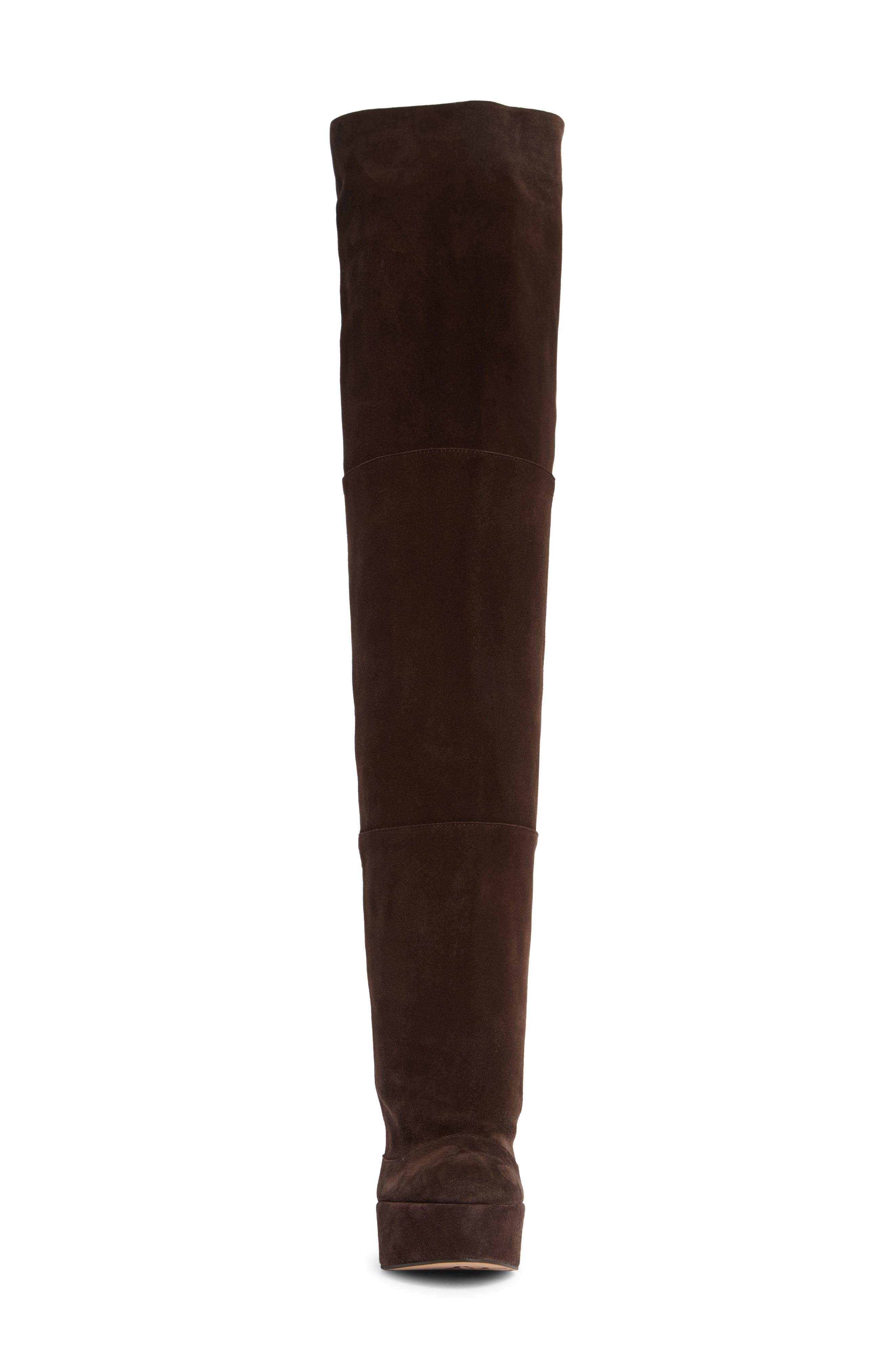 Dallas Leather Over the Knee Platform Boot, Alternate, color, BROWN