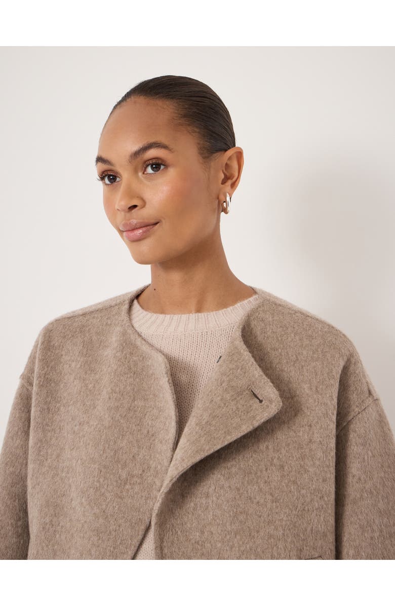 Hush Linnie Double Faced Collarless Jacket, Alternate, color, Oatmeal Marl