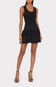 Milly Suri Scallop Hem Tiered Knit Minidress