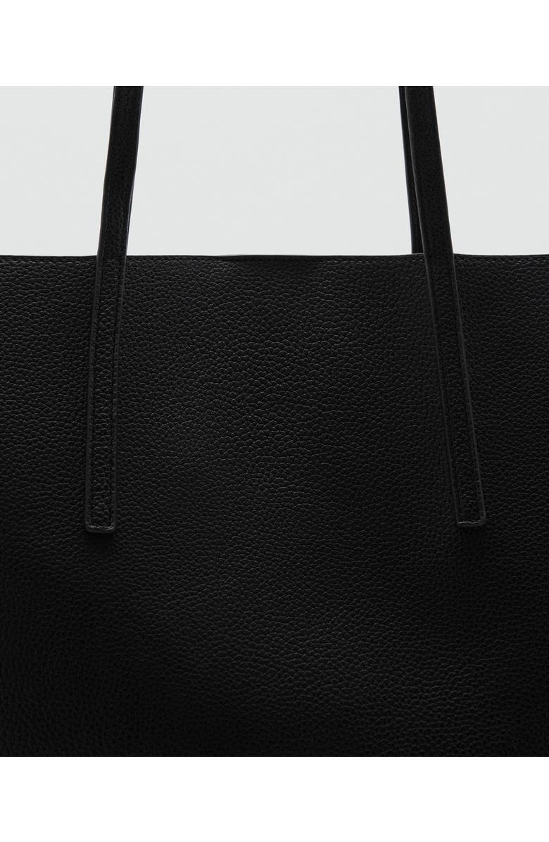 MANGO Pebble Faux Leather Shopper Bag, Alternate, color,