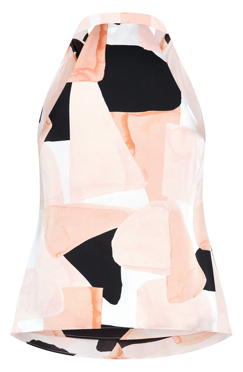 City Chic Chloe Print Cowl Neck Sleeveless Top, Alternate, color, Playful Pink/ Coral Multi