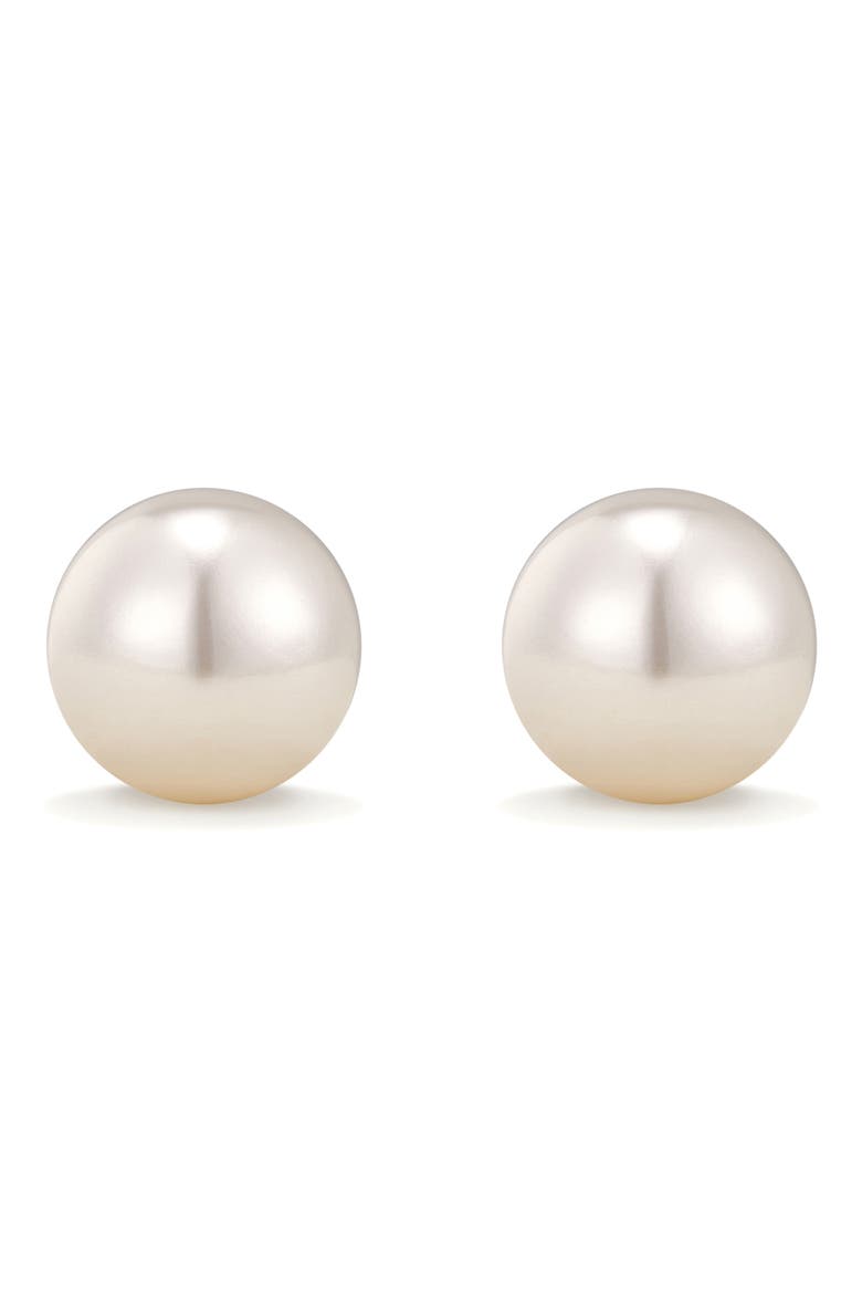 Freshwater Pearl Stud Earrings, Main, color, GOLD