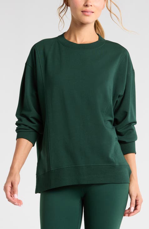 Green sweatshirt womens on sale