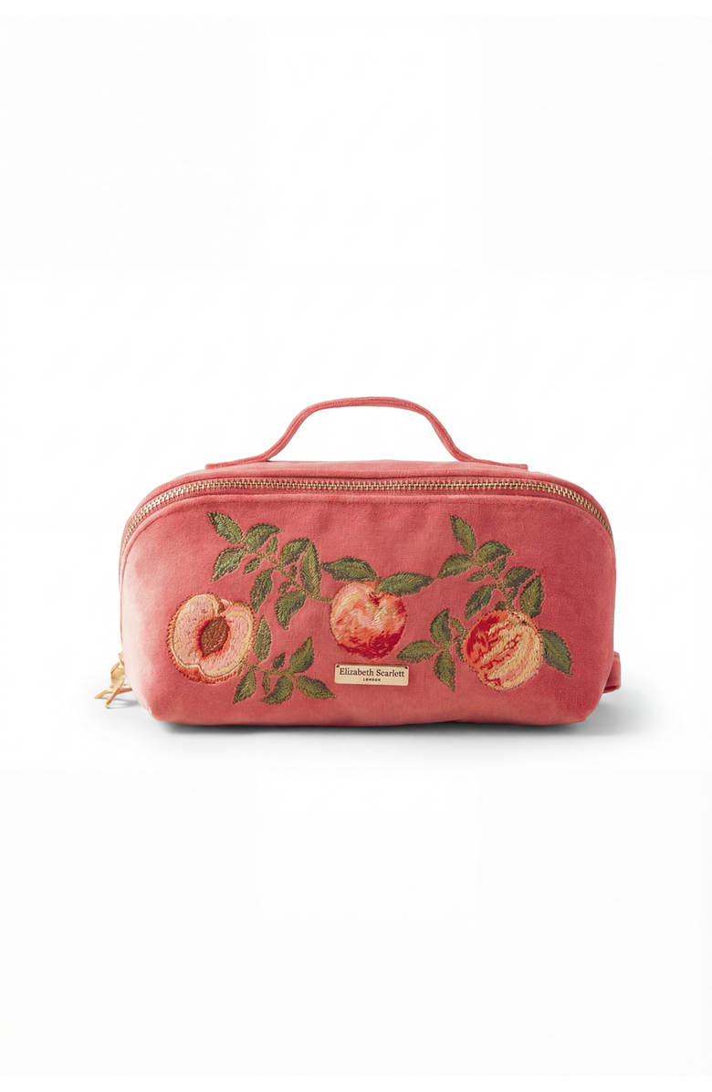 Elizabeth Scarlett Summer Peach Open Flat Makeup Bag, Main, color, Spiced Coral