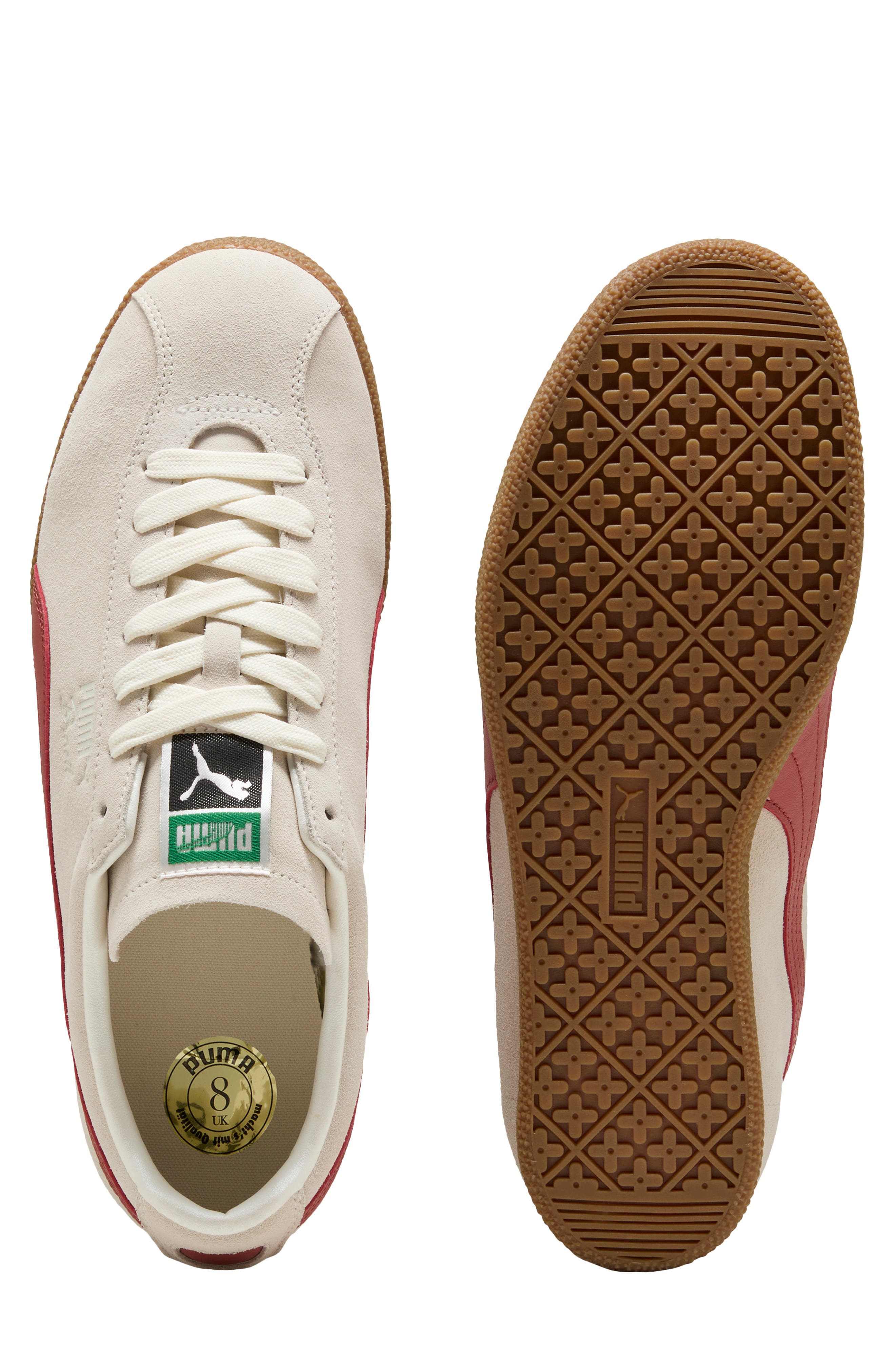 PUMA Brasil Sneaker, Alternate, color, Frosted Ivory/ Exotic Red