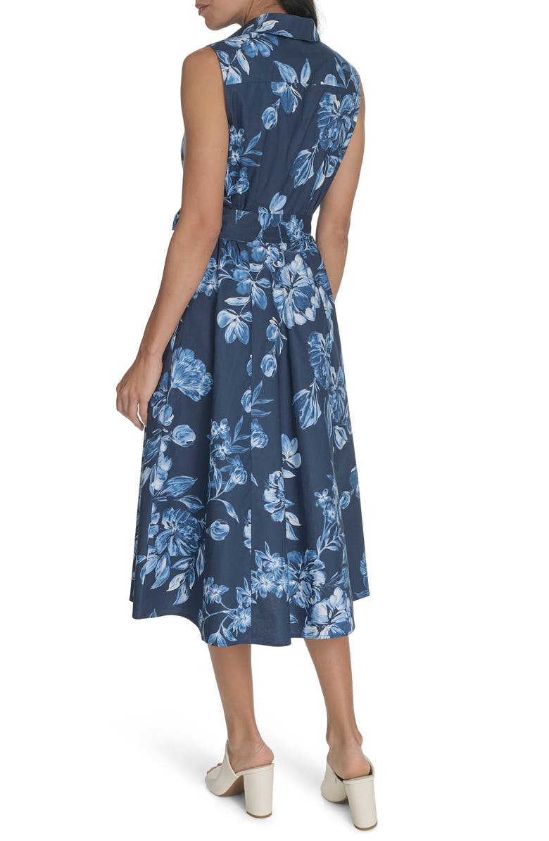 Calvin Klein Floral Sleeveless Cotton Shirtdress, Alternate, color,