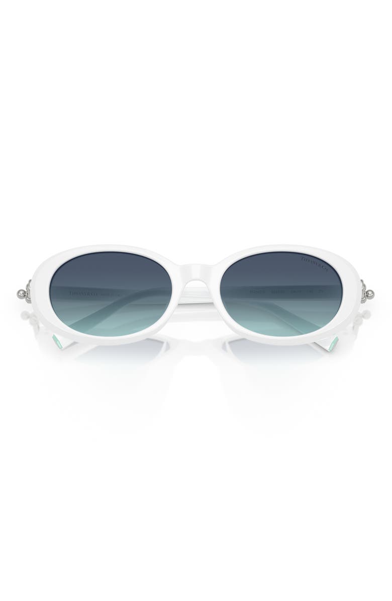 Tiffany 
Co. 54mm Oval Sunglasses, Alternate, color, Bright White / Azure Blue