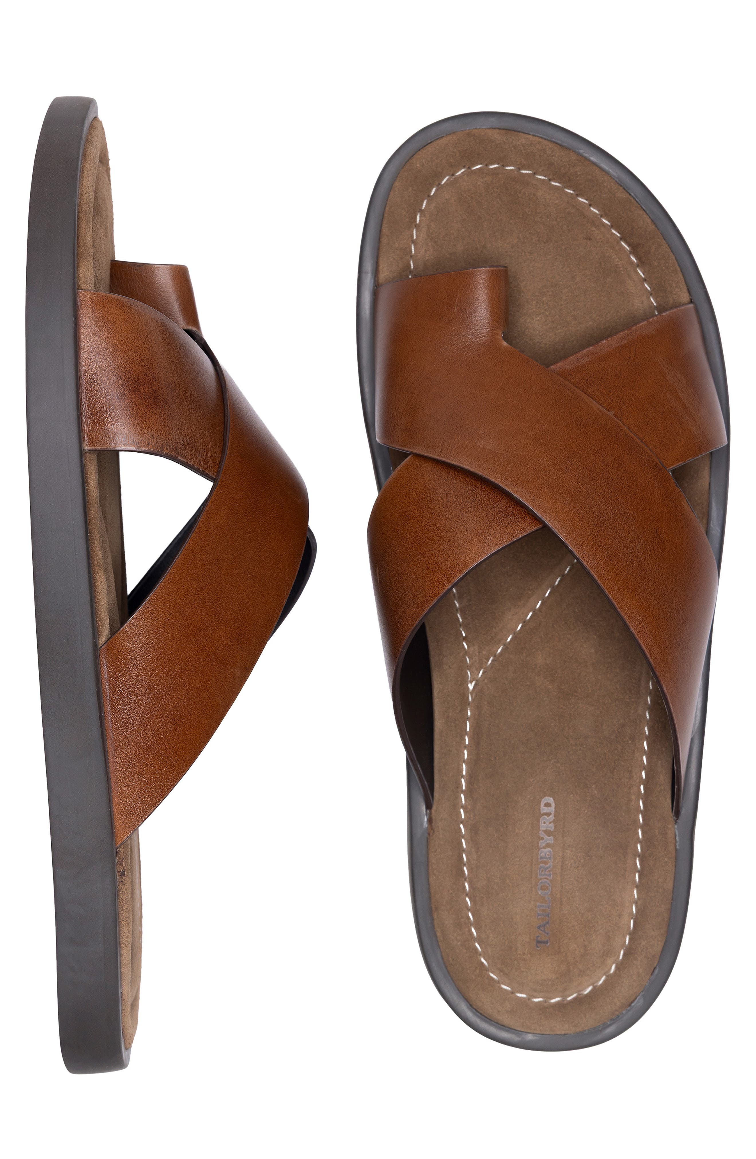 TailorByrd Hampton Leather Sandal, Alternate, color, Dark Brown