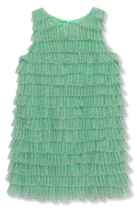 Kids
 Sleeveless Ruffle Metallic Tulle Dress (Toddler, Little Kid 
Big Kid)