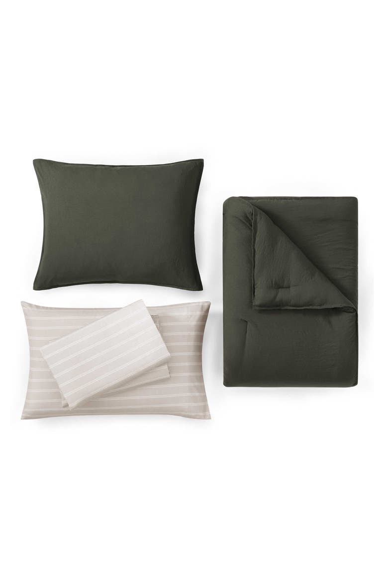 Core Comforter & Shams Set, Alternate, color, OLIVE GREEN