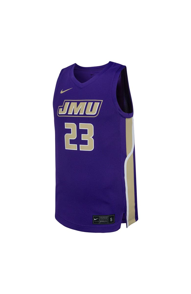 Nike Men's Nike #23 Purple James Madison Dukes Replica Basketball Jersey, Alternate, color, 