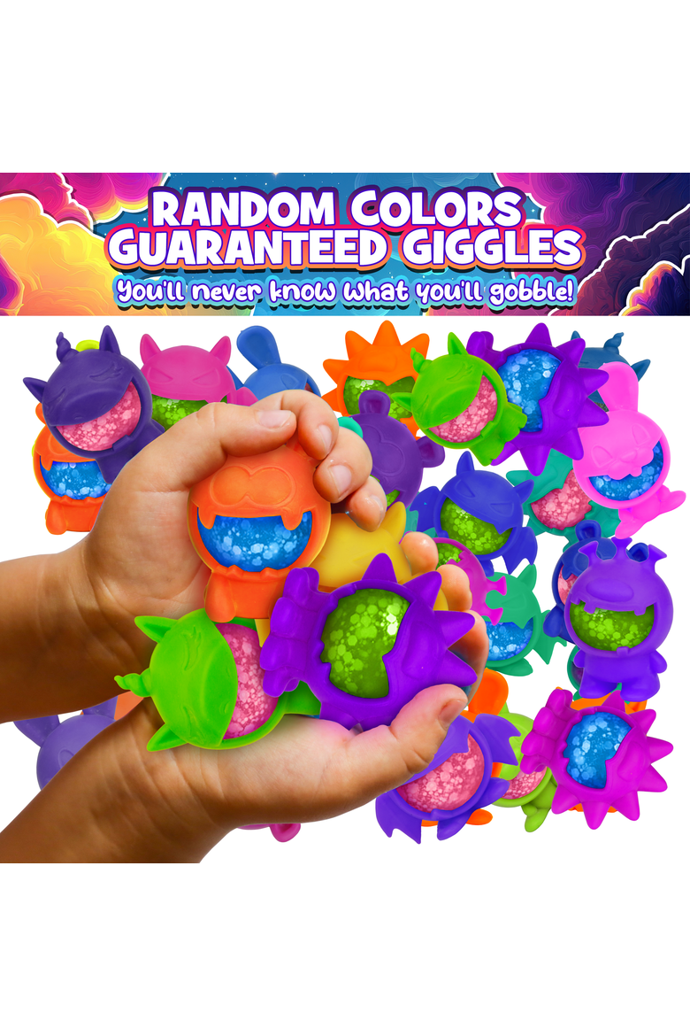Glitter Gobblers Mystery Box Squishy Toys 6 Pack, Alternate, color, Multicolor