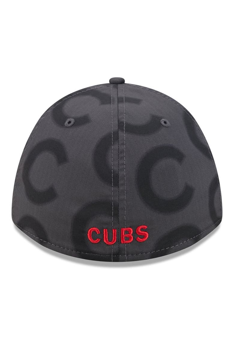 Men's New Era  Gray Chicago Cubs Halftone 39THIRTY Flex Hat, Alternate, color, Gray